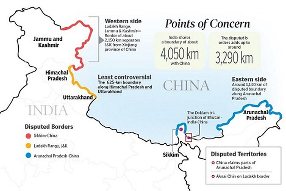 Disputed Borders Between India and China.